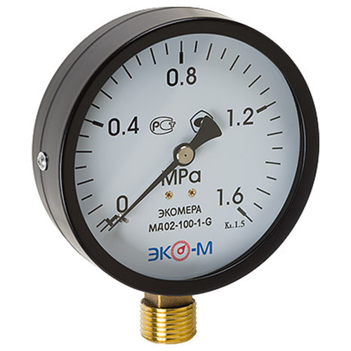 Манометр Экомера рад МД02 0-1,6МПаДк100 G1/2" ст