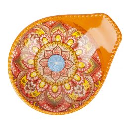 Оливница с ручкой " " (оранжевый) 12х10х3см (min12) (транспортная упаковка)