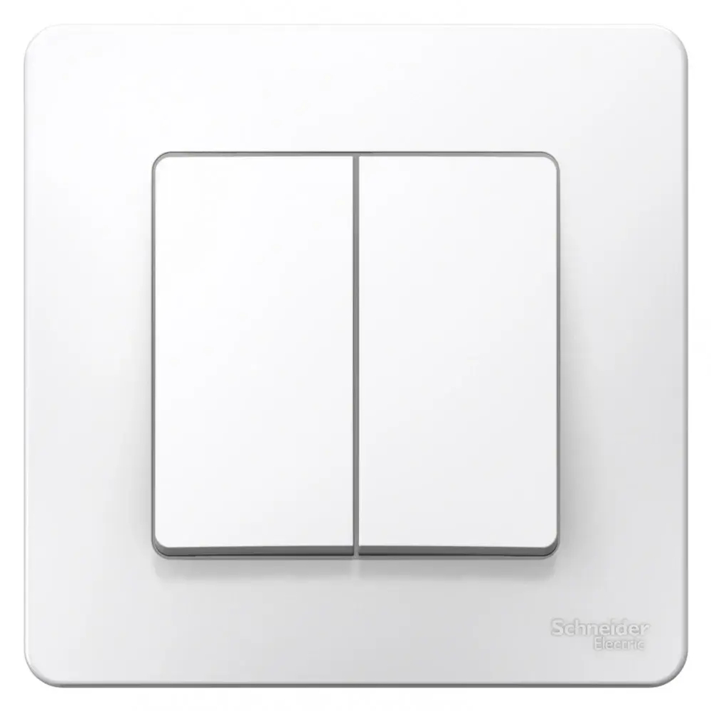 BLANCA С/У 2-клавишный ПЕРЕКЛЮЧАТЕЛЬ (cх.6+6), 10А, 250В, БЕЛЫЙ