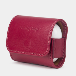 Чехол-держатель для наушников Grand Easy из натуральной кожи теленка, цвета малины