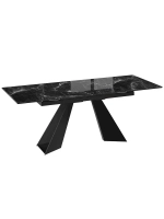 Стол кухонный Черный муар мрамор140(200)х80х77 см