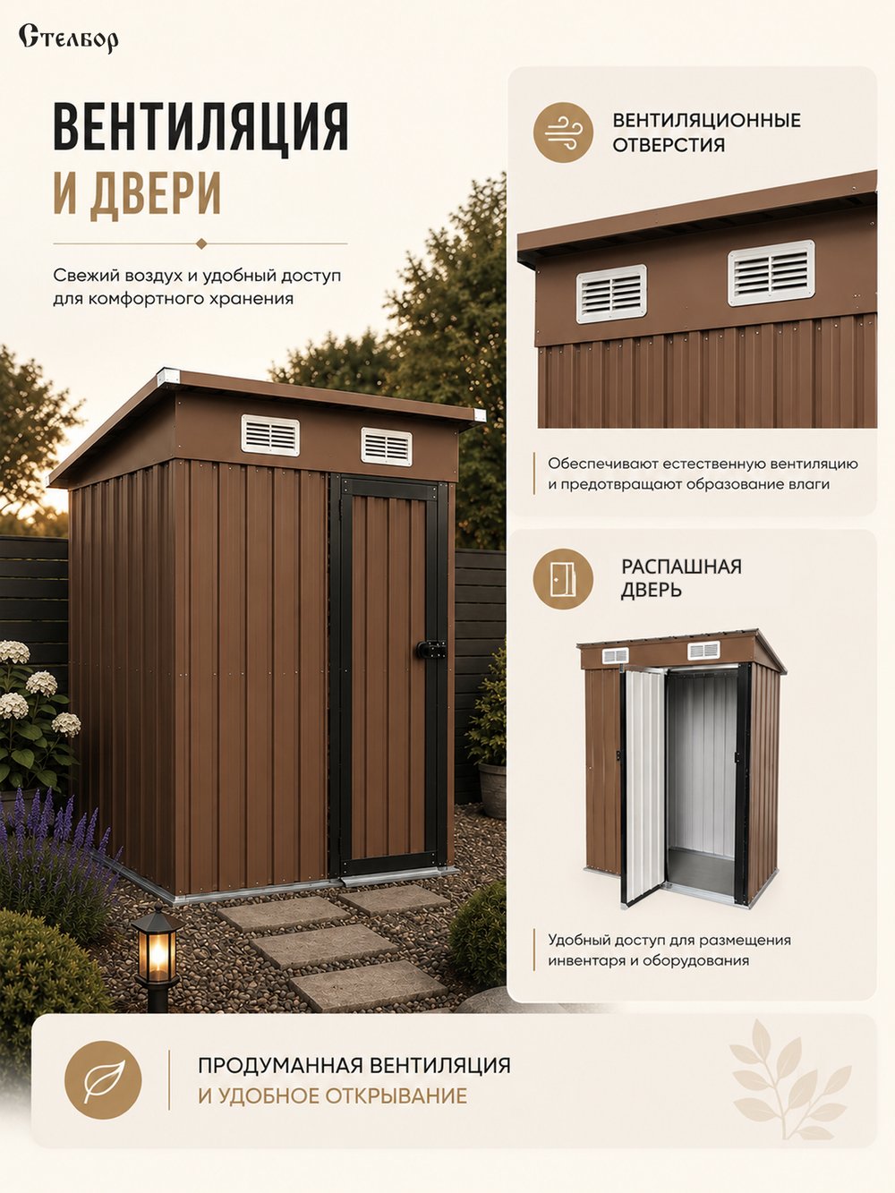 Металлический хозблок 5×3, 148,5×83×184 см