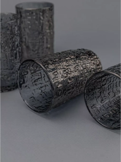 Набор стаканов с рельефным узором, 240 мл. 6 шт. Серые