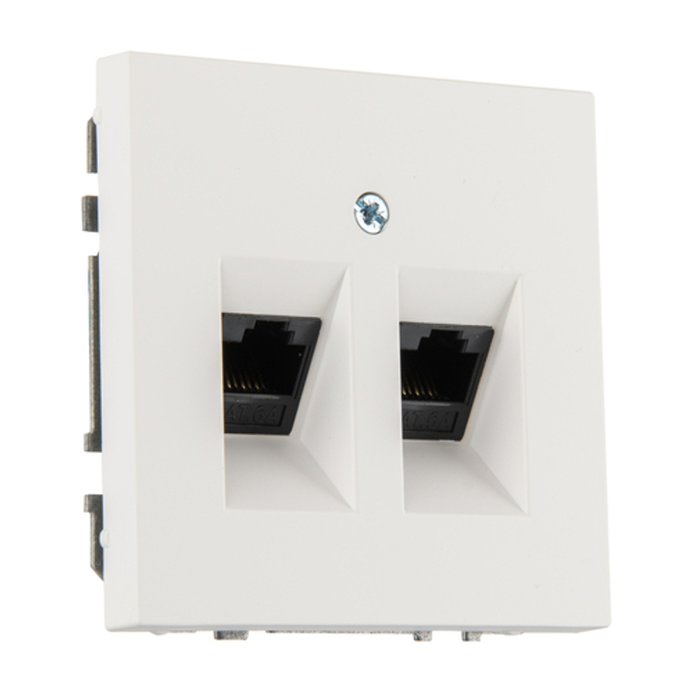Розетка компьютерная RJ45 двойная LIREGUS MODERN IKL-002-01.M/WWM белый матовый