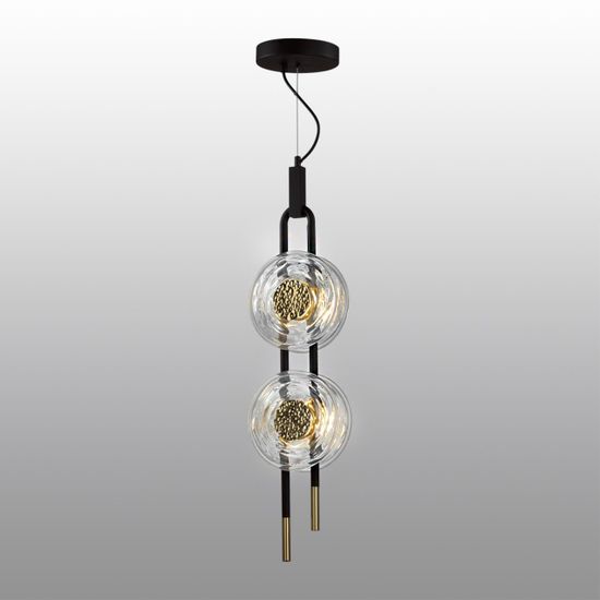 5407/23L MODERN ODL_EX24 101 черный/золотой/металл/стекло Подвес LED 23W 3000K 1940Лм MAGNET