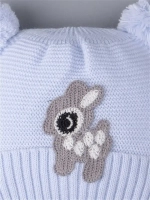 Шапка зимняя детская вязаная на завязках