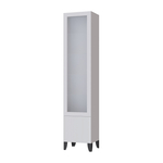 Гостиная Рея Пенал со стеклом РГПС белый/белый снег