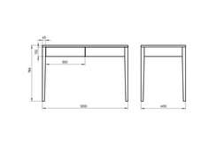 Стол письменный Fjord 120*60 см (белый)