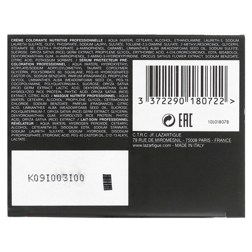 Lazartigue, Стойкая краска для волос с растительными экстрактами, 7.30 Golden Blond, 1 применение
