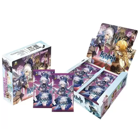 Коллекционные карточки Genshin фабрики Little Frog 6.1 (категория A) (4 карточки в бустере)