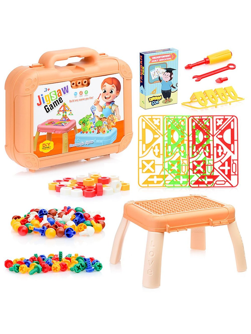 Конструктор в чемодане, цвет розовый (617-3A)