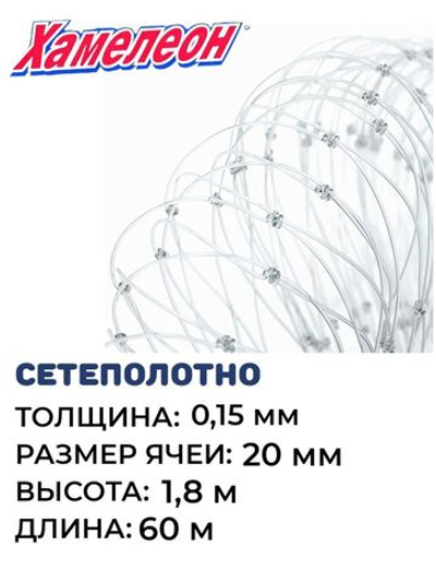 Сетеполотно леска 0,15 мм ячея 20 мм, высота 1,8м кукла