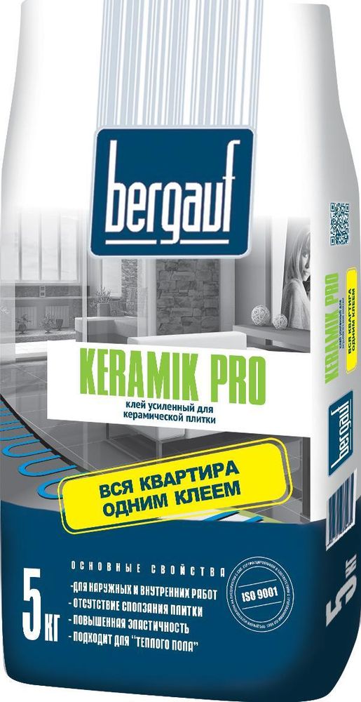 Клей д/пл.усил.Bergauf Keramik Pro 5кг