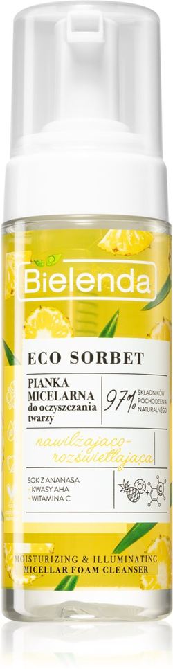 Bielenda Eco Sorbet Pineapple - мицеллярная очищающая пенка /   150  ml  / GTIN 5902169045302