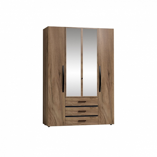 Nature 555 (спальня) Шкаф для одежды и белья Дуб табачный Craft-Черный Глазов