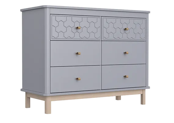 Комод Classic 6 ящиков с фрезеровкой "Мозаика" (серый)