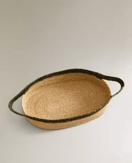 ZARA HOME КОРЗИНА С РУЧКАМИ, ЗЕЛЕНЫЙ