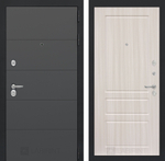 Дверь входная Лабиринт ART Графит 03 - Сандал белый металлическая