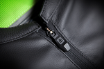 Мотокуртка - ICON SANCTUARY (кожа, черно-зеленая)