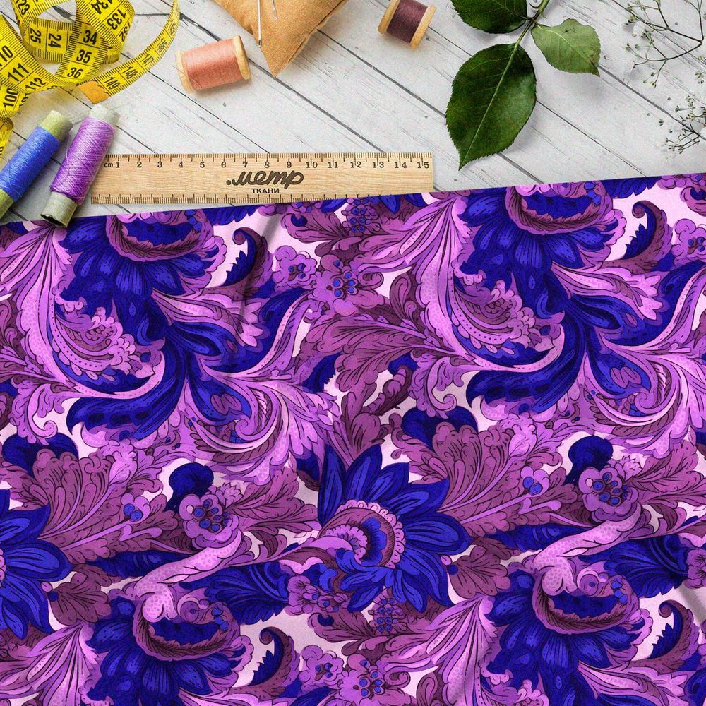 Ткань премиум флис лиловая фантазия