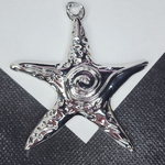 Подвеска, морская звезда, крупная, родий, р-р 63мм, штучно