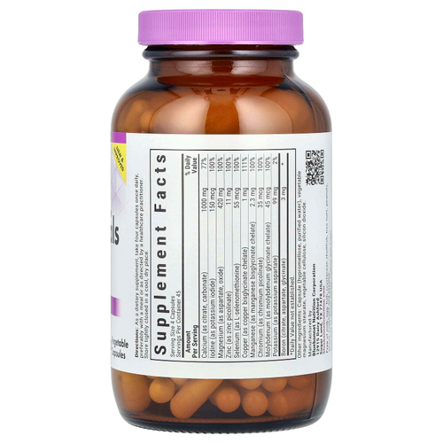 Bluebonnet Nutrition, Мультиминералы с бором, без железа, 180 растительных капсул