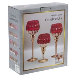 GAEM Подсвечник, набор из 3-х шт, L10 W10 H29,5 см
