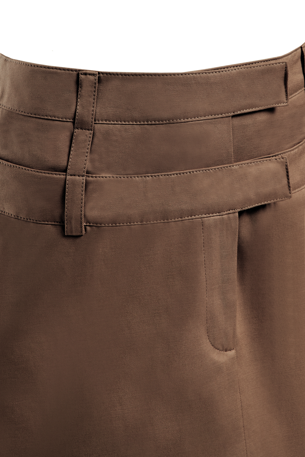 “Espresso foam” Мини юбка с двойным поясом.