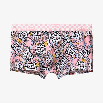 Мужские трусы боксеры розовые с принтом Romeo Rossi RR6118-22-2