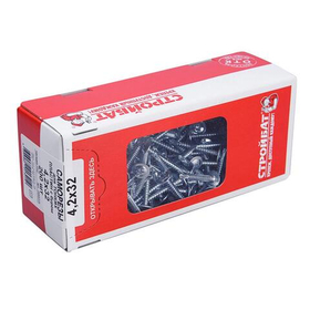 Саморезы для тонк. пластин с буром 4,2x32 (белый цинк 200 шт)