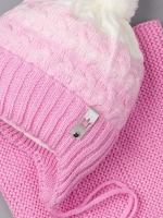 Шапка для девочки осенняя вязаная и снуд