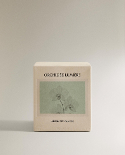 Zara Home Свеча ароматическая Orchid e Lumi re 180 г, растительный воск, аромат цветочный, Розовый