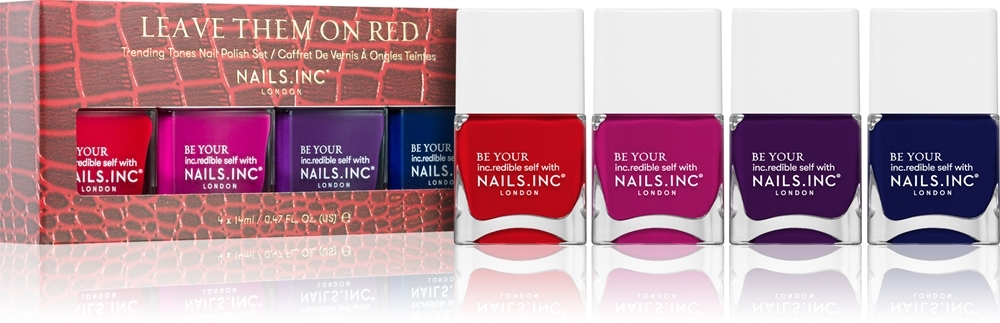Nails Inc. Leave Them On Red - набор лаков для ногтей,