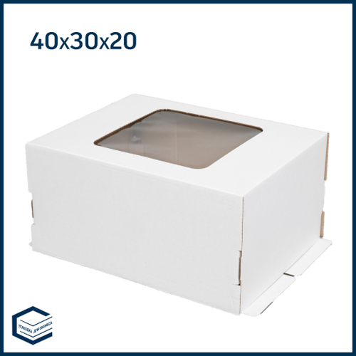 Коробки для торта, гофрокартон, 400x300х200 мм