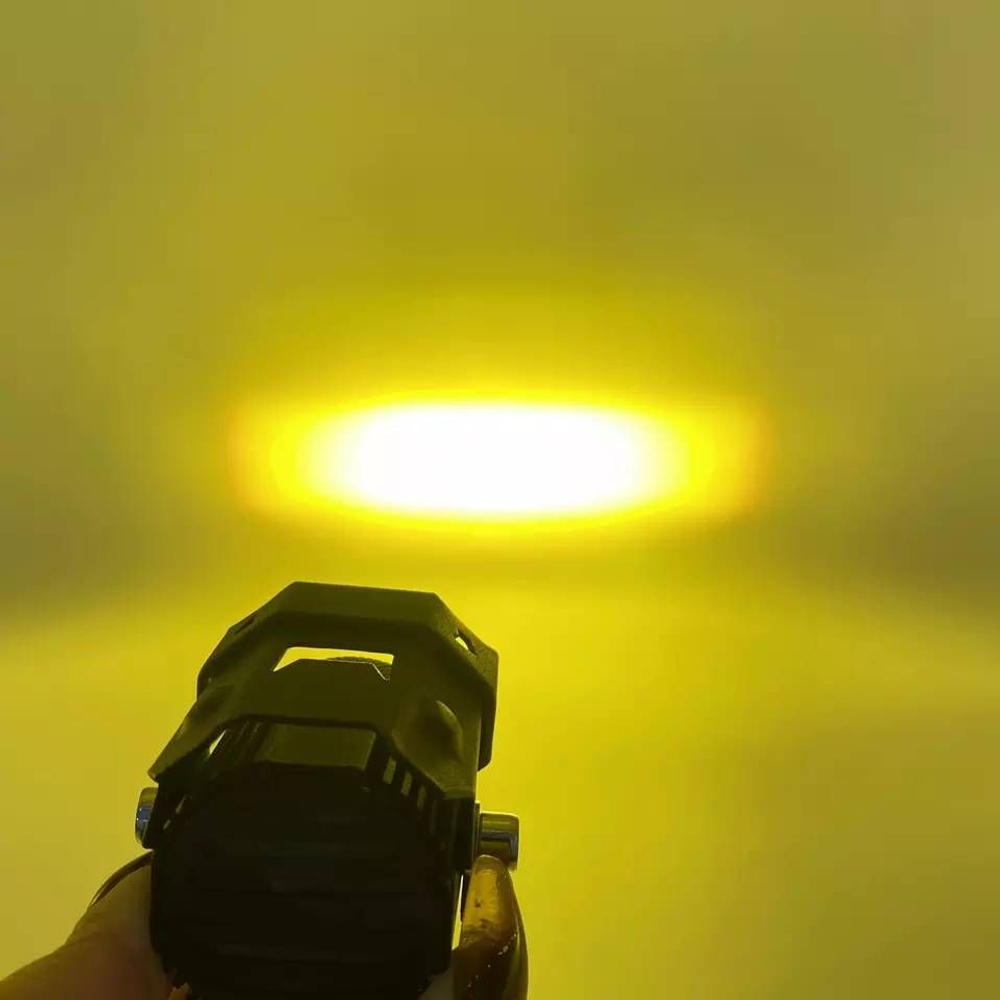 Светодиодные линзованные фары для мотоцикла, 9-80В, 12Вт, дальний и ближний свет