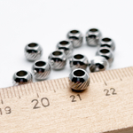 Бусина Шар с насечками, сталь, размер 6*5 мм, отверстие 3,5 мм, цена за 1 шт