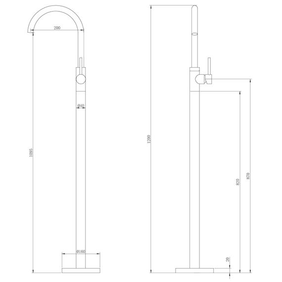 Смеситель ABBER Wasser Kreis AF8141G напольный для раковины, золото матовое