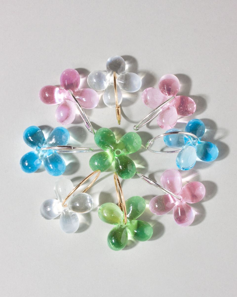 Hoop Glass Flower Green