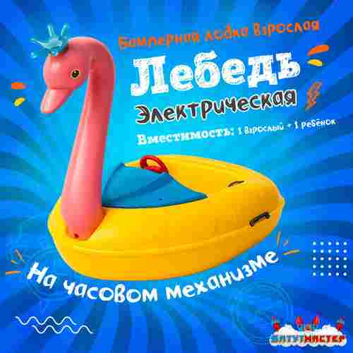 Электрическая лодка-катамаран «Лебедь» XL взрослая, 1+1
