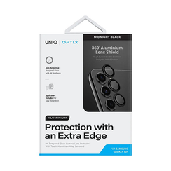 Защитное стекло Uniq OPTIX Camera Lens protector Aluminium для камеры Galaxy S24 черный (GS24-ALENSBLK)
