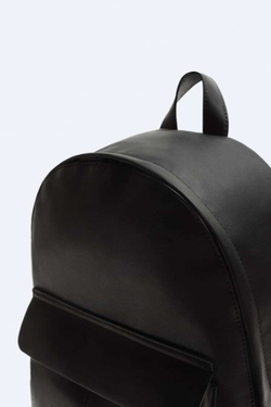 ZARA РЮКЗАК С КЛАПАНОМ И КАРМАНОМ, ЧЕРНЫЙ