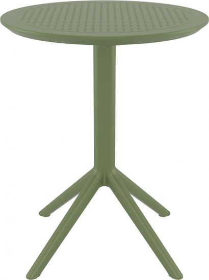 Стол пластиковый складной Sky Folding Table Ø60 оливковый Турция