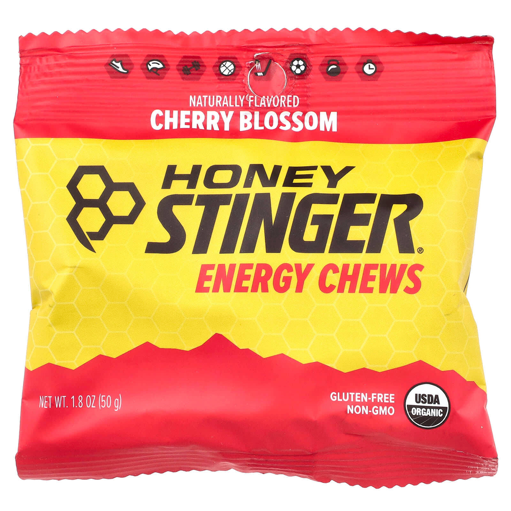 Honey Stinger, Energy Chews, вишневый цвет, 12 пакетиков по 50 г (1,8 унции)
