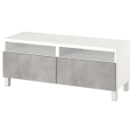 Тумба под ТВ с ящиками - IKEA BESTÅ/BESTA/БЕСТО ИКЕА, 42х48х120 см, белый/серый