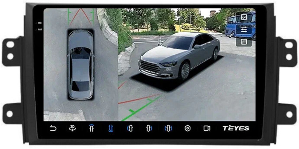 Магнитола Suzuki SX4 2006-2014 - Teyes CC3-2K-360 на Android 10, 2K QLED, 6Гб+128Гб, CarPlay, 4G SIM-слот, 4 камеры в комплекте