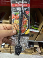 Кисточка силиконовая для кухни черная с белыми точками маленькая SHESHIFU