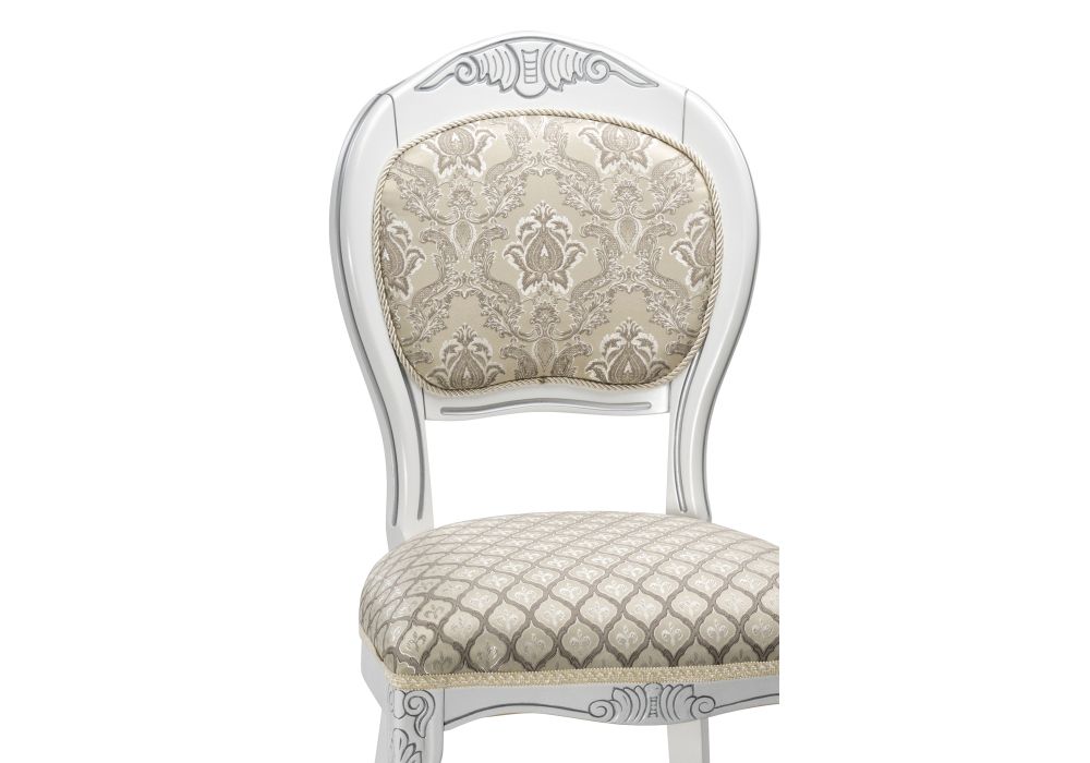 Деревянный стул Лауро патина серебро / бежевый