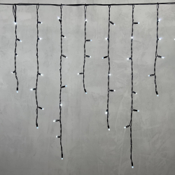 Светодиодная бахрома с колпачком 3,2*0,9 м., 168 белых LED ламп, каучуковый черный провод, LTC (LL168-1-2W)