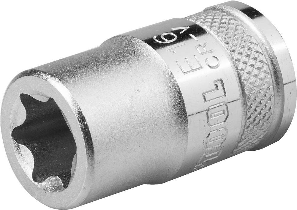 Торцовая головка KRAFTOOL ″INDUSTRIE QUALITAT″, Cr-V, внешний TORX, хромосатинированная, 1/2″, Е 18
