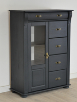 Комод, 91х42х125, Susanna, с ящиками для одежды, витрина, из массива дерева, MAKOSA